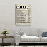 Bible Emergency Numbers Canvas Wall Art, Bible Decor, Bible Gift, Religious Gift, Scriptures, Church Gift, Secret Sister Gift - Royal Crown Pro