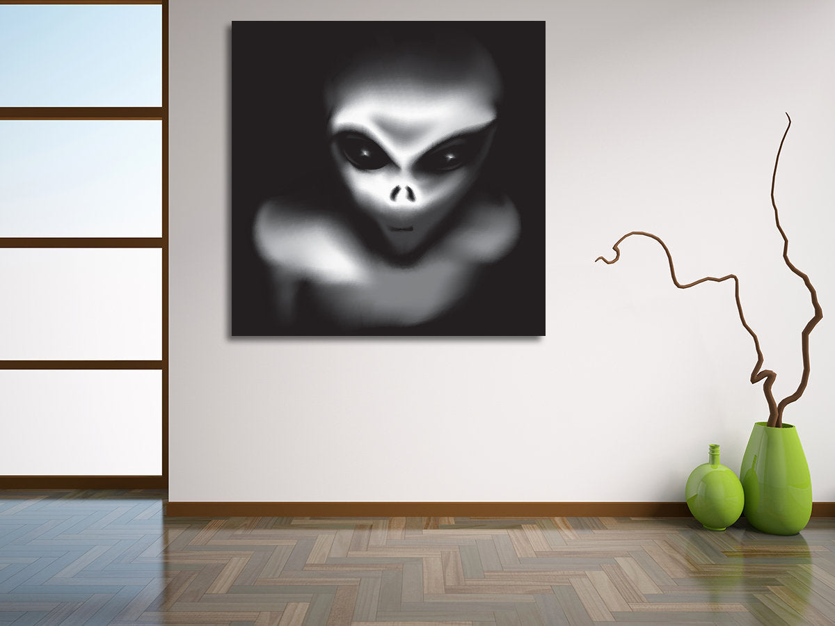 Aliens Among Us Canvas Wall Art – UFO & Extraterrestrial Decor - Royal Crown Pro