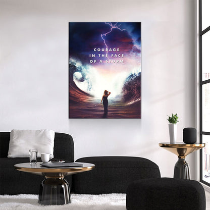 Courage In The Face Of A Storm Canvas Wall Art, Motivational Decor - Royal Crown Pro