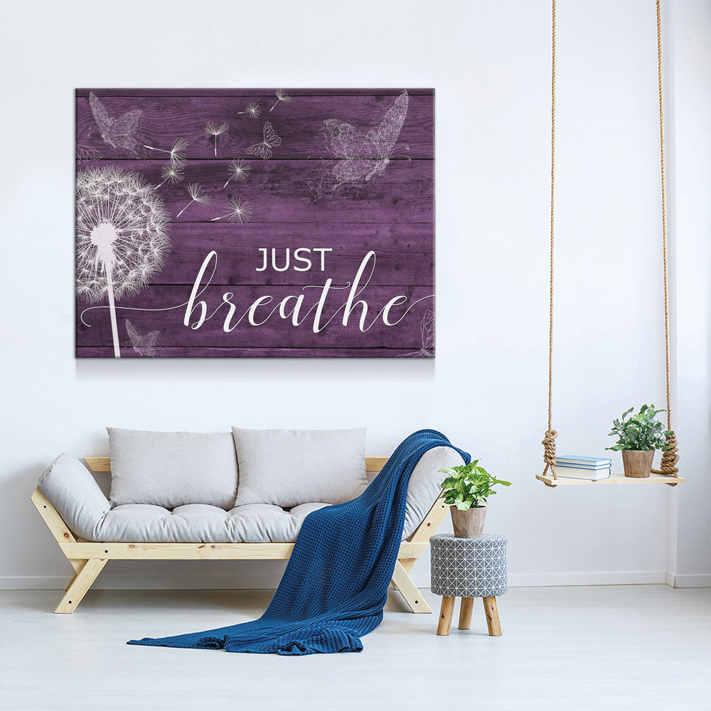 Just Breathe Canvas Wall Art, Inspirational Wall Art, Romantic Wall Art, Anniversary Gift, Couples Gift, Wedding Gift, Bedroom Decor - Royal Crown Pro