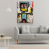 Dance Party Canvas Wall Art, Contemporary Art, Neo-expressionism, Primitivism, Abstract Expressionist, Abstract Decor, Basquiat Inspired Art - Royal Crown Pro