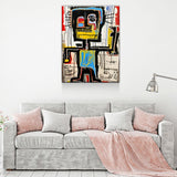 Dance Party Canvas Wall Art, Contemporary Art, Neo-expressionism, Primitivism, Abstract Expressionist, Abstract Decor, Basquiat Inspired Art - Royal Crown Pro