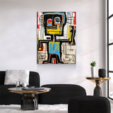 Dance Party Canvas Wall Art, Contemporary Art, Neo-expressionism, Primitivism, Abstract Expressionist, Abstract Decor, Basquiat Inspired Art - Royal Crown Pro