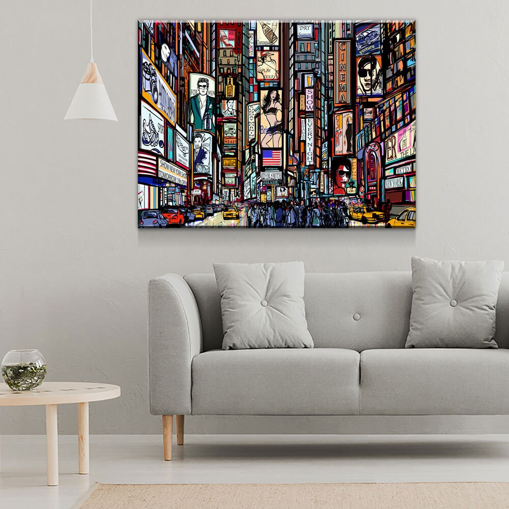 New York City Times Square Canvas Wall Art – Modern NYC Decor - Royal Crown Pro