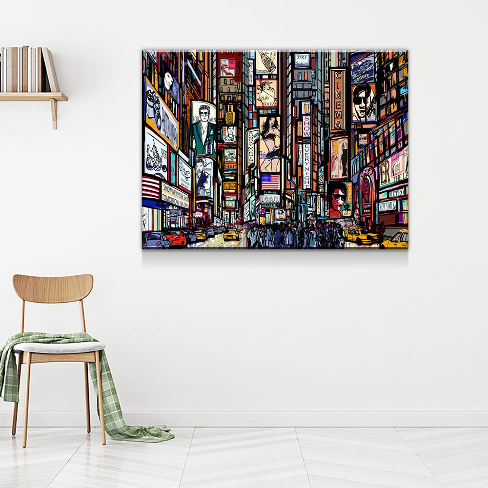 New York City Times Square Canvas Wall Art – Modern NYC Decor - Royal Crown Pro