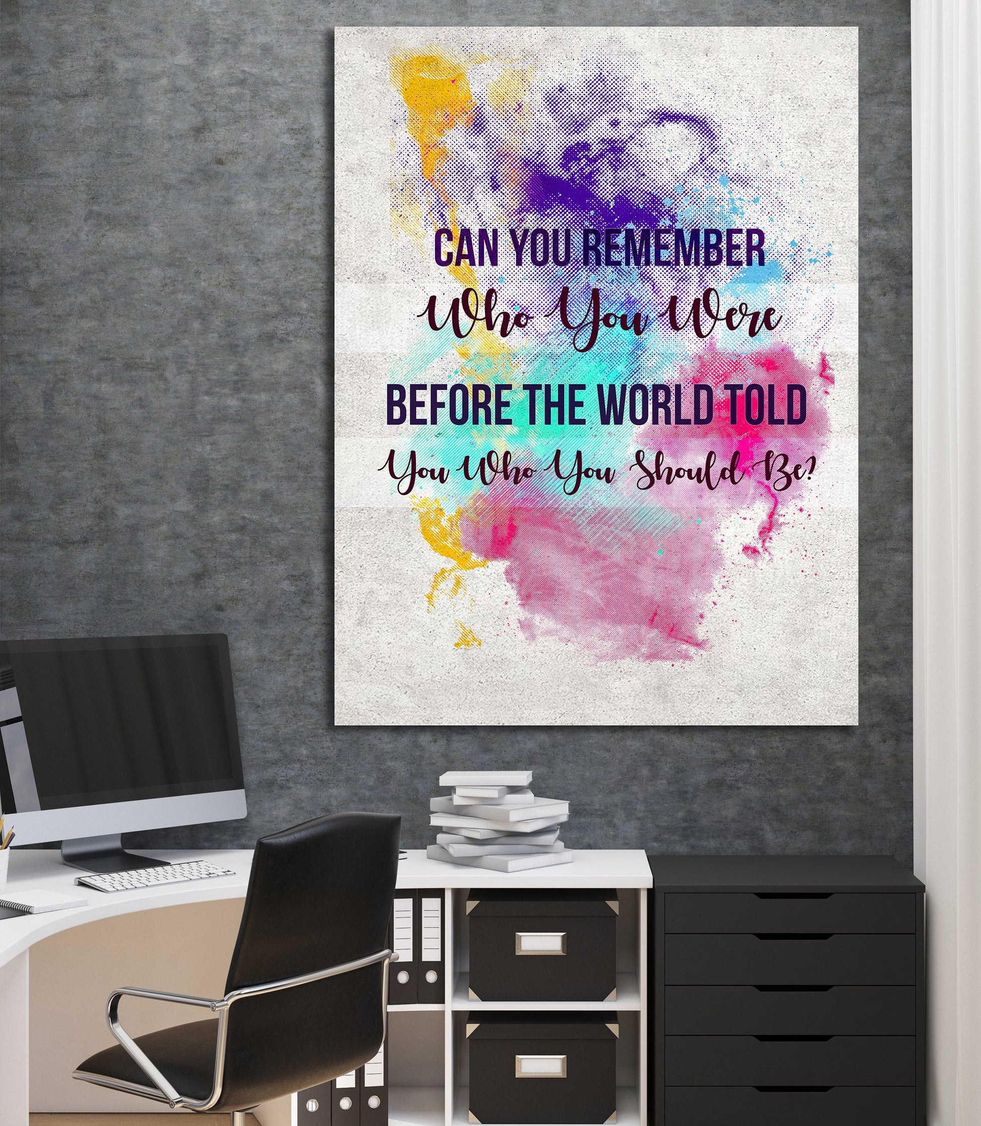 Can You Remember Who You Were Before The World Told You Who You Should Be Canvas Wall Art - Royal Crown Pro