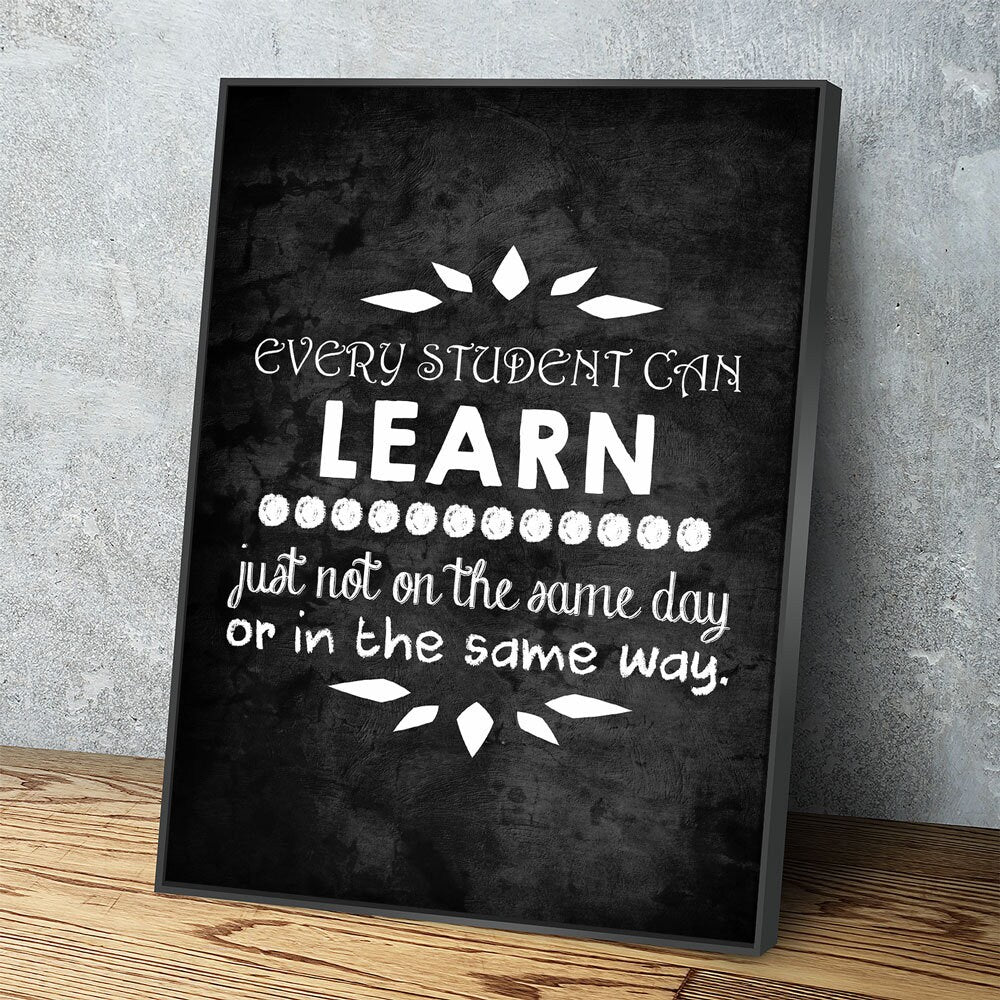 Classroom Decor, Every Student Can Learn Canvas Wall Art, Student Art, Teacher Gift, School Class Art, Teacher Motivational Art - Royal Crown Pro