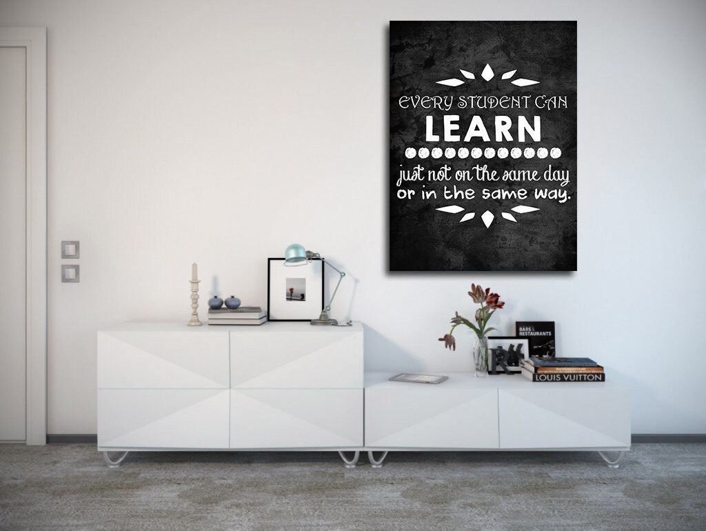 Classroom Decor, Every Student Can Learn Canvas Wall Art, Student Art, Teacher Gift, School Class Art, Teacher Motivational Art - Royal Crown Pro