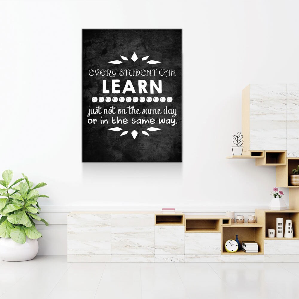 Classroom Decor, Every Student Can Learn Canvas Wall Art, Student Art, Teacher Gift, School Class Art, Teacher Motivational Art - Royal Crown Pro