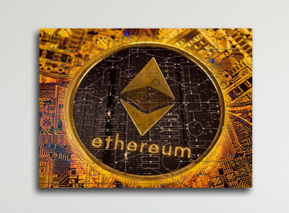 Ethereum Canvas Wall Art, Office Decor, Bitcoin, Crypto Currency, Block Chain, Ethereum, Cryptocurrency Blockchain Mining - Royal Crown Pro