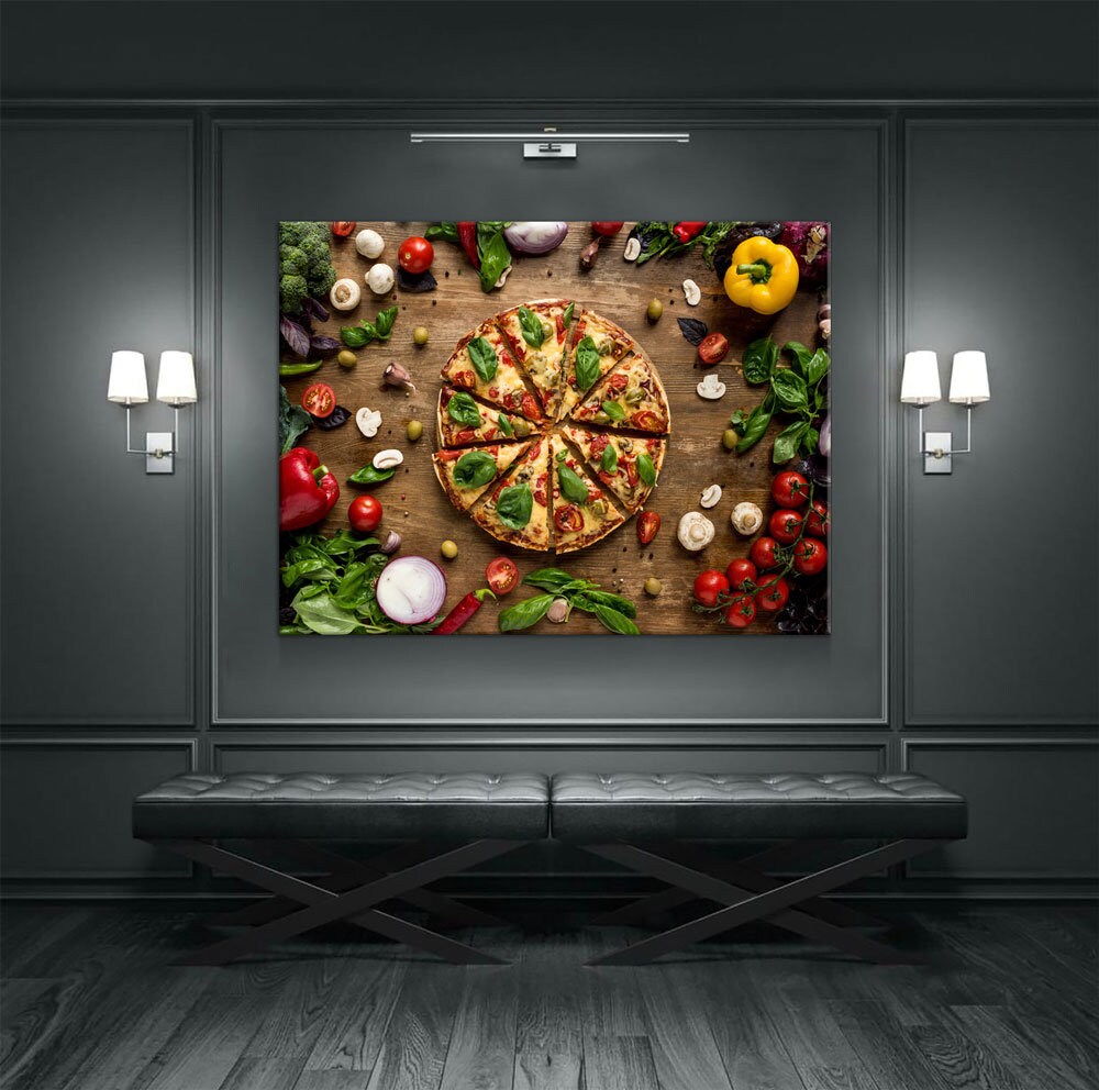 Pizza Italian Canvas Wall Art, Pizza Place Decor, Restaurant Decor, Dining Room Art, Fresh Italian Pizza Art, Pizzeria Art - Royal Crown Pro