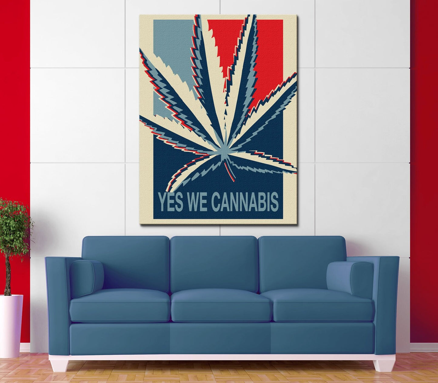 Yes We Cannabis Canvas Wall Art, Dorm Room Wall Decor, Dorm Decor, Home Decor, Cannabis, Weed - Royal Crown Pro