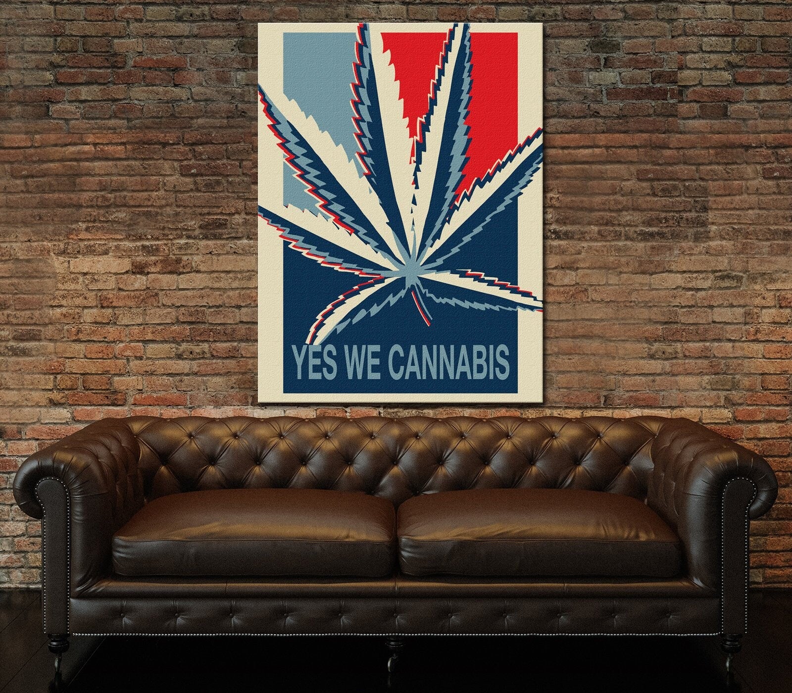 Yes We Cannabis Canvas Wall Art, Dorm Room Wall Decor, Dorm Decor, Home Decor, Cannabis, Weed - Royal Crown Pro