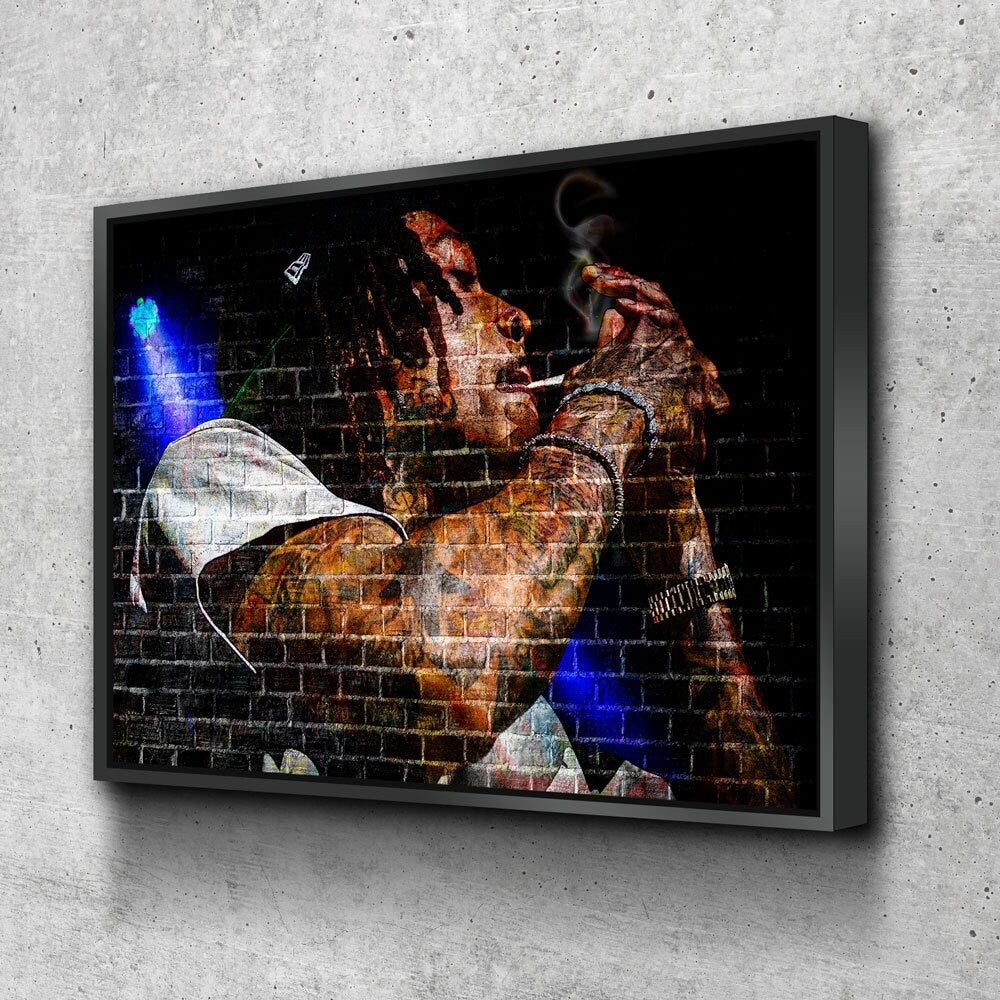 Graffiti Wall Wiz Khalifa Canvas Wall Art, Abstract Graffiti Rapper Art - Royal Crown Pro