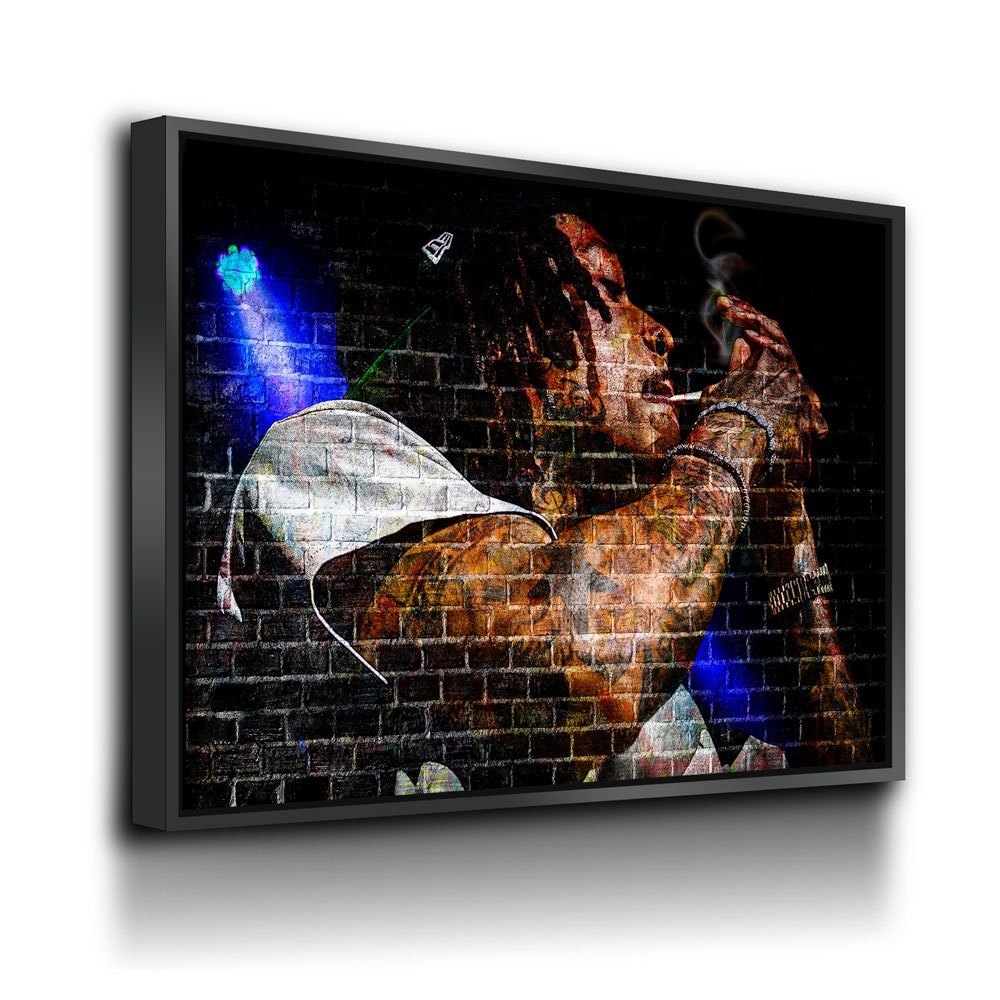 Graffiti Wall Wiz Khalifa Canvas Wall Art, Abstract Graffiti Rapper Art - Royal Crown Pro