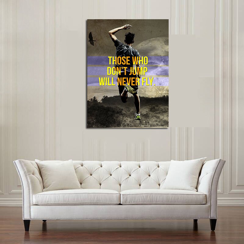 Those Who Don't Jump Will Never Fly Canvas Wall Art, Motivational Decor - Royal Crown Pro