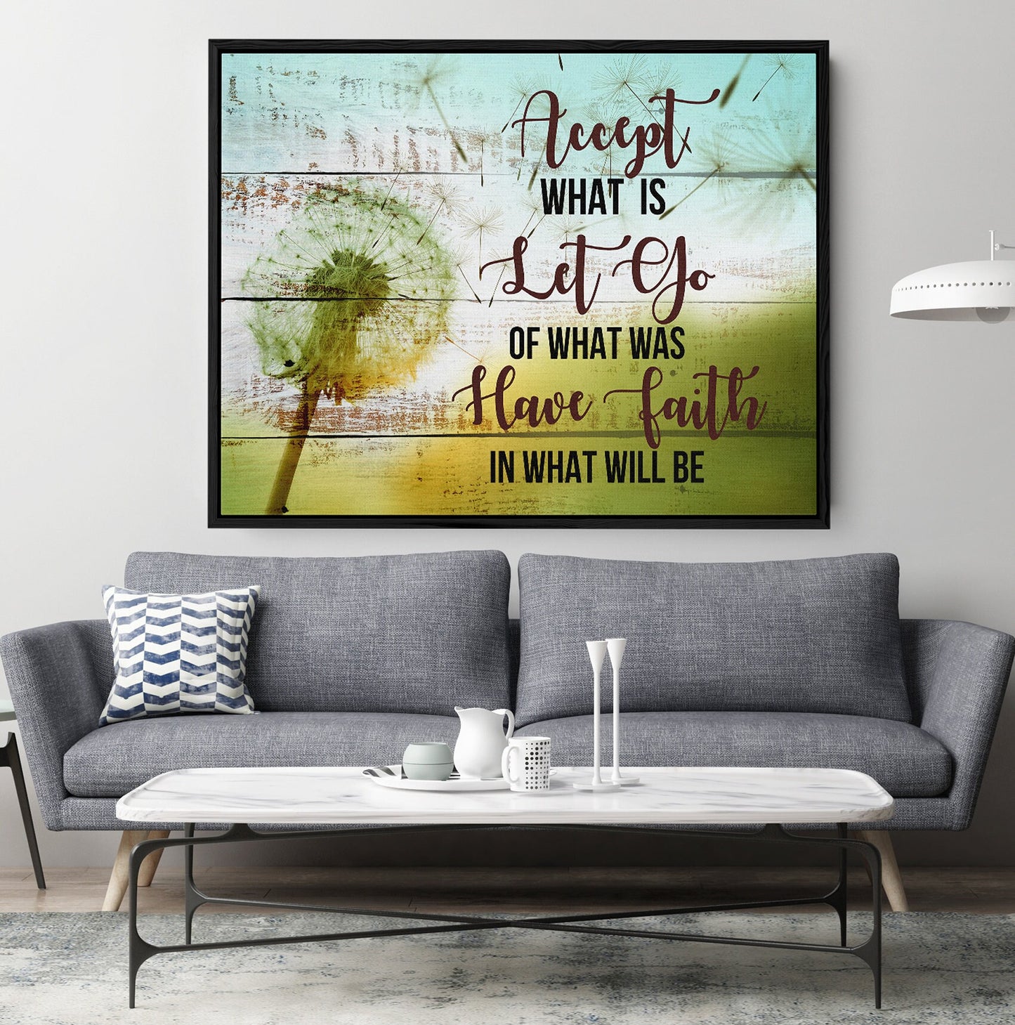 Accept What Is Let Go Of What Was Have Faith In What Will Be Canvas Wall Art, Family Decor, Spiritual Decor - Royal Crown Pro