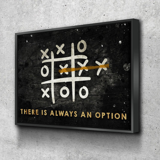 There Is Always An Option Canvas Wall Art, Think Outside The Box, Tic Tac Toe, Motivational Quote, Motivational Decor, Office Art - Royal Crown Pro