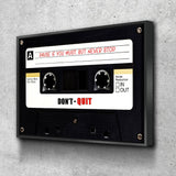 Pause If You Must, But Never Stop Canvas Wall Art, Retro Cassette Tape Canvas, Motivational Decor, Success Quote, Office Decor - Royal Crown Pro