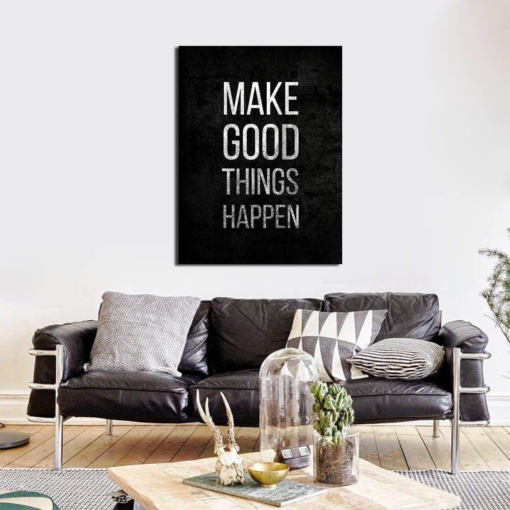 Make Good Things Happen Canvas Wall Art, Motivational Decor, Office Decor, Success Quotes, Motivational Quotes - Royal Crown Pro