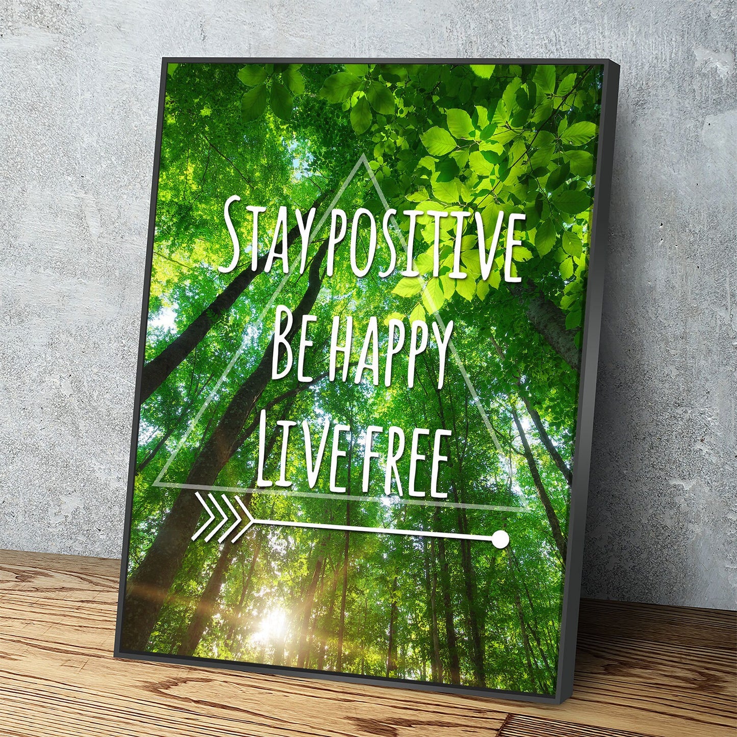 Stay Positive Be Happy Live Free Canvas Wall Art, Motivational Decor, Inspirational Decor, Office Decor, Dorm Room Decor - Royal Crown Pro