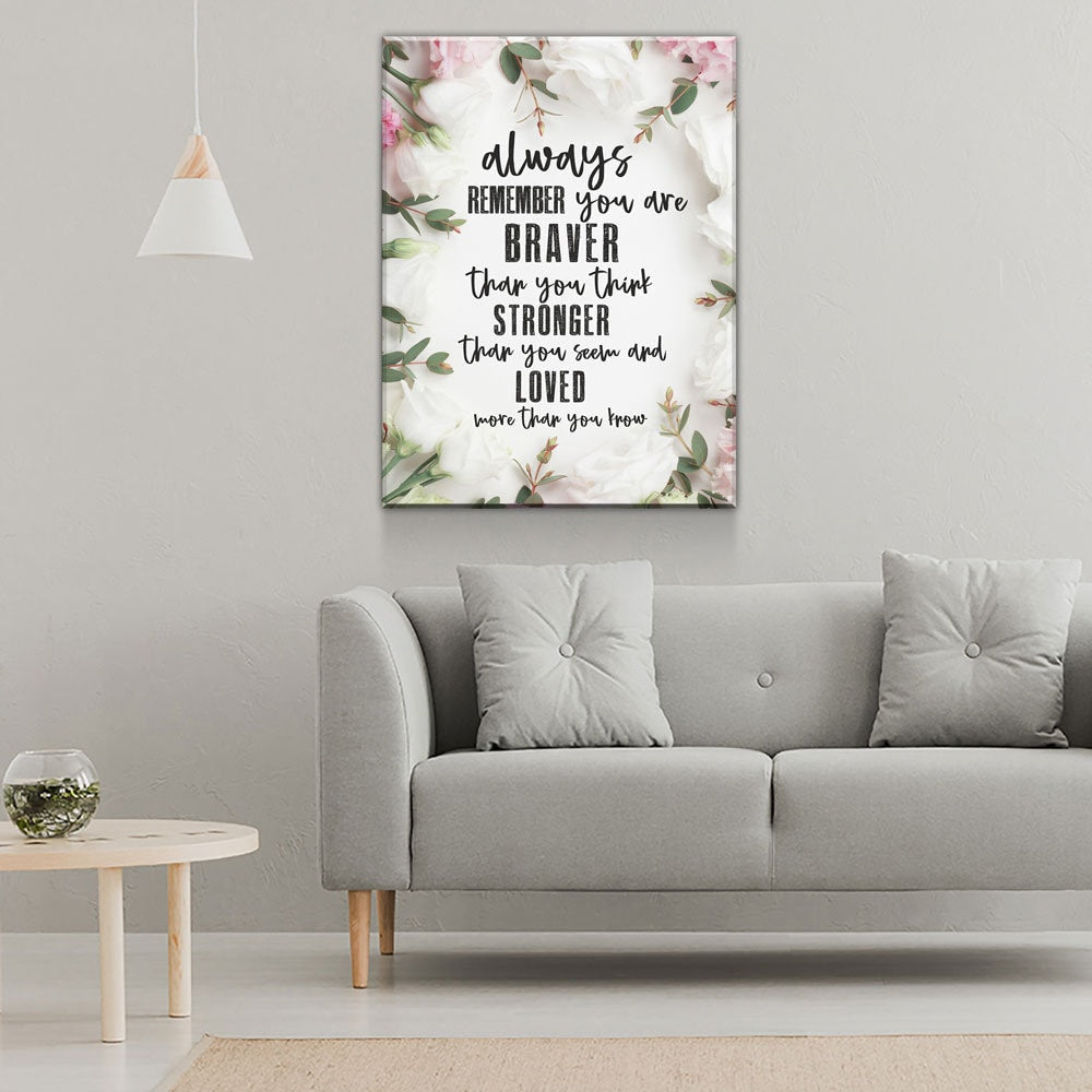 Always Remember You Are Loved Canvas Wall Art, Inspirational Decor, Inspirational Quotes - Royal Crown Pro