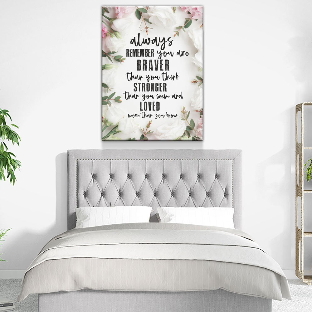 Always Remember You Are Loved Canvas Wall Art, Inspirational Decor, Inspirational Quotes - Royal Crown Pro