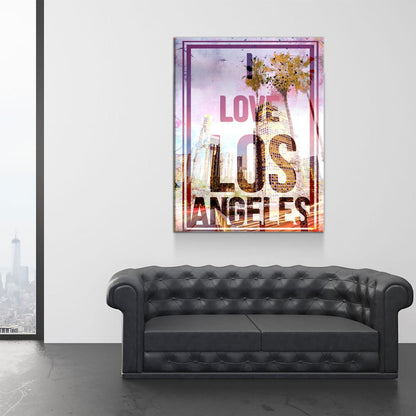 I Love Los Angeles Canvas Wall Art, California Decor, Los Angeles Art, LA Wall Art, LA Decor, Office Decor - Royal Crown Pro