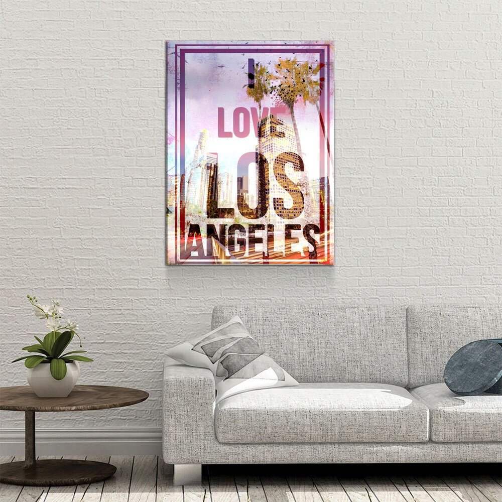 I Love Los Angeles Canvas Wall Art, California Decor, Los Angeles Art, LA Wall Art, LA Decor, Office Decor - Royal Crown Pro