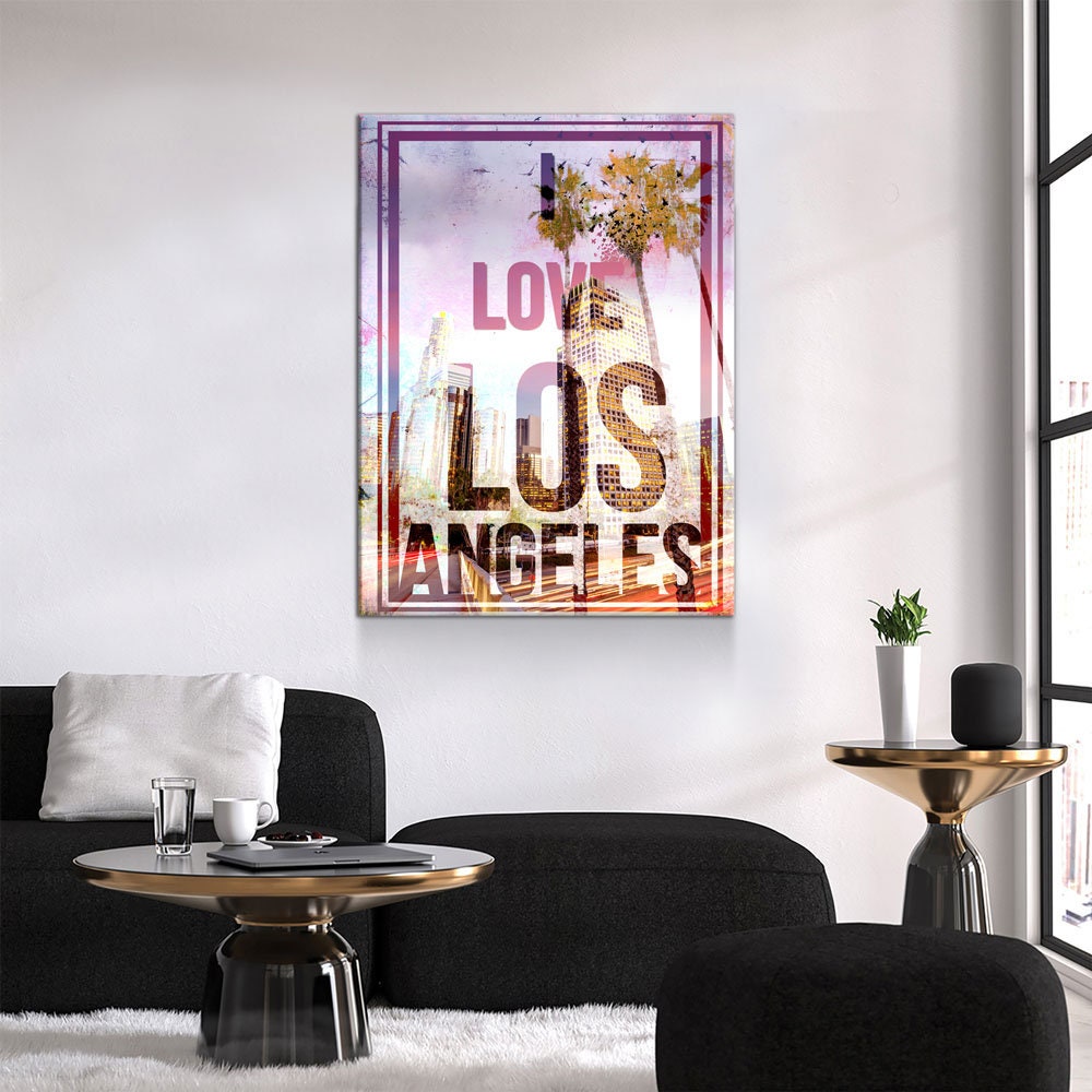 I Love Los Angeles Canvas Wall Art, California Decor, Los Angeles Art, LA Wall Art, LA Decor, Office Decor - Royal Crown Pro