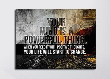 Your Mind Is A Powerful Thing Canvas Wall Art, Office Decor, Motivational Wall Decor, Positive Thoughts Quote, Inspirational Quote - Royal Crown Pro