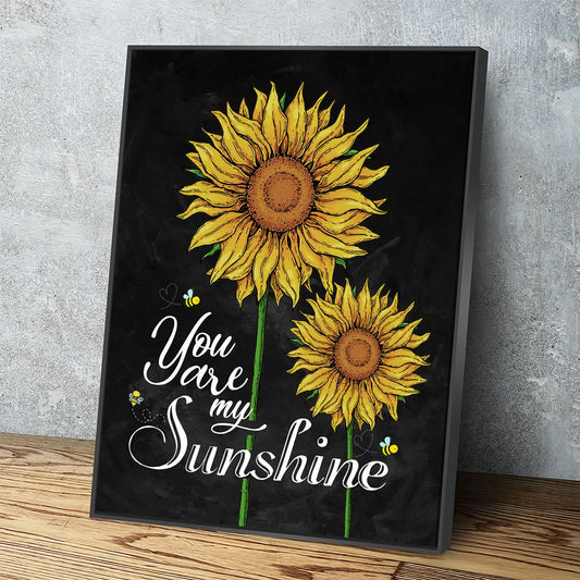 You Are My Sunshine Canvas Wall Art, Sunflower Decor - Royal Crown Pro