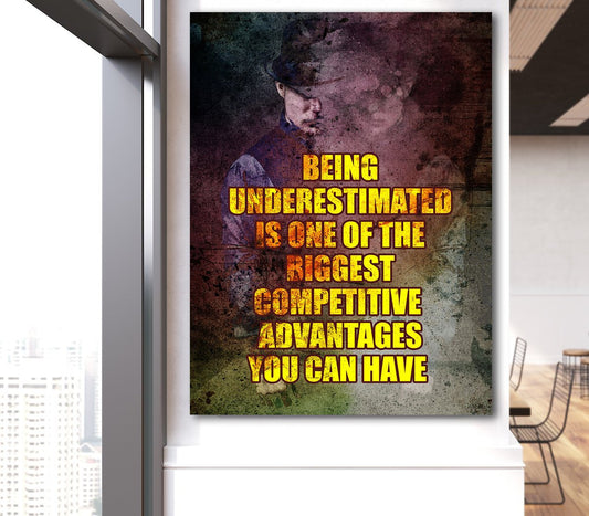 Being Underestimated Is One Of The Biggest Advantages You Can Have Canvas Wall Art, Motivational Decor, Office Decor, Success Quotes - Royal Crown Pro