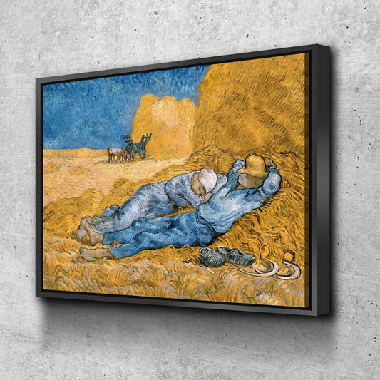 The Siesta Canvas Wall Art, Vintage Art, Vincent van Gogh's The Siesta (1890) Famous Painting Print Reproduction - Royal Crown Pro