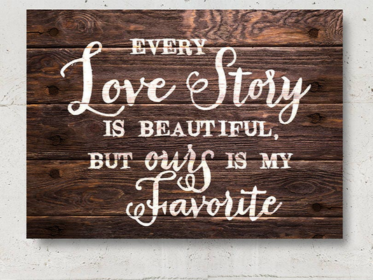 Every Love Story Is Beautiful But Ours Is My Favorite Framed Canvas Wall Art Couples Decor, Home Decor, Bedroom Decor, Love Art - Royal Crown Pro