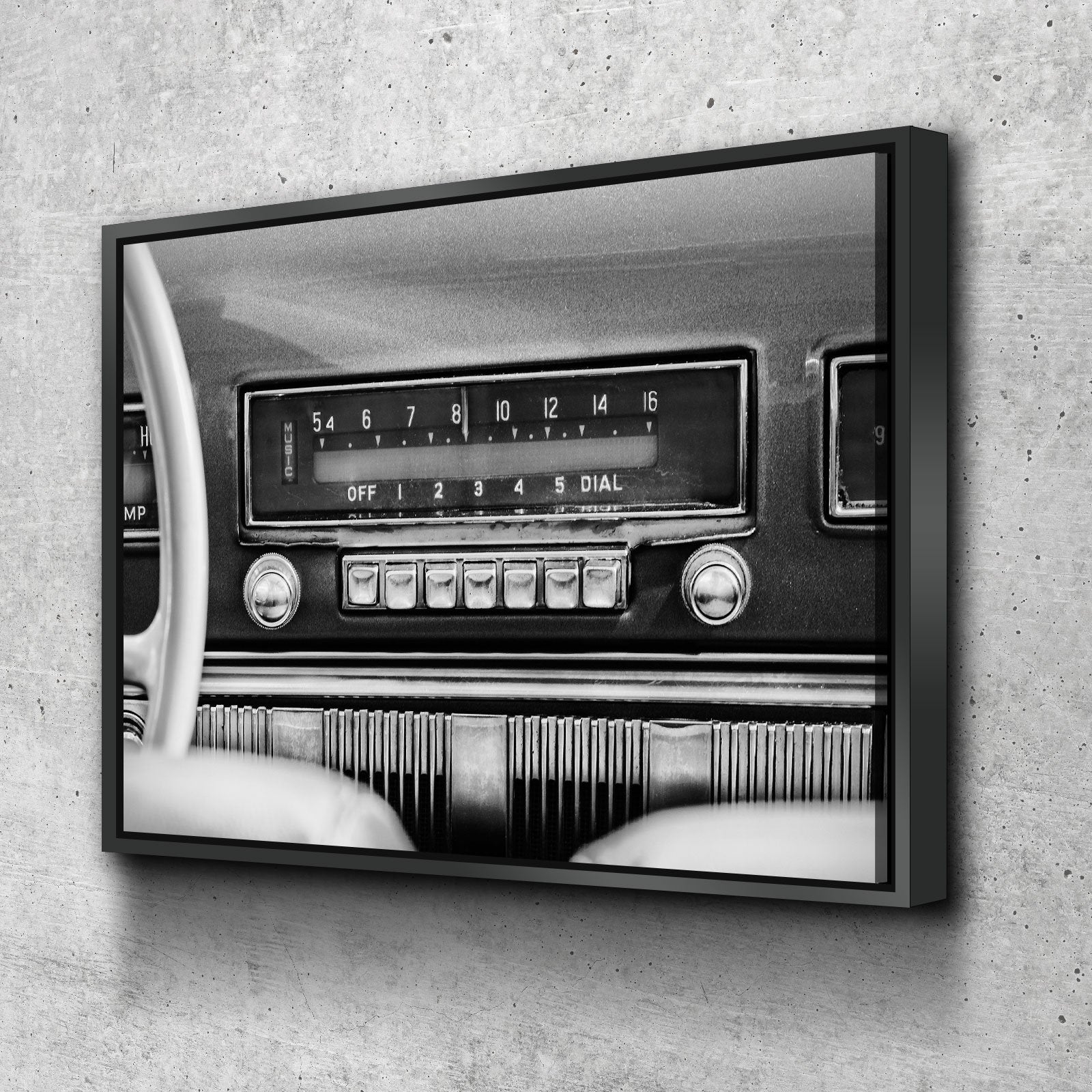 Retro Car Radio Canvas Wall Art, Vintage Car Radio, Old Cars Print, Vintage Car Print, Old Car Radio - Royal Crown Pro