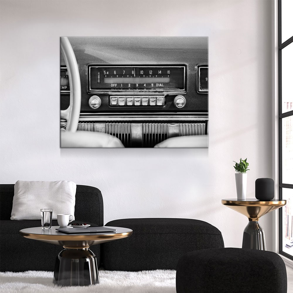 Retro Car Radio Canvas Wall Art, Vintage Car Radio, Old Cars Print, Vintage Car Print, Old Car Radio - Royal Crown Pro