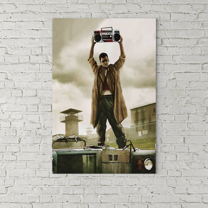 Say Anything Walking Dead Canvas Framed Wall Art Inspired From Walking Dead And Say Anything John Cusack In Your Eyes - Royal Crown Pro