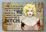 I'm Tough Ambitious & Know Exactly What I Want, Madonna Quote, Motivational Wall Decor, Women Motivation - Royal Crown Pro