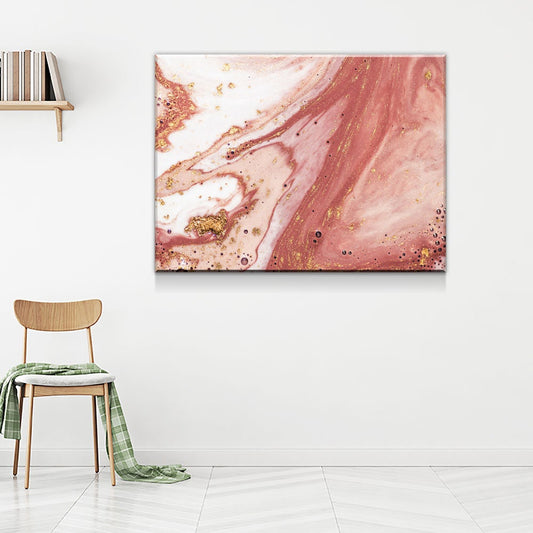 Wall Art Canvas Contemporary Rose Gold, Rose Gold Marble Canvas Wall Art, Modern Wall Decor, Large Marble Art, 1 Pc Or 3 Pc Wall Art Canvas - Royal Crown Pro