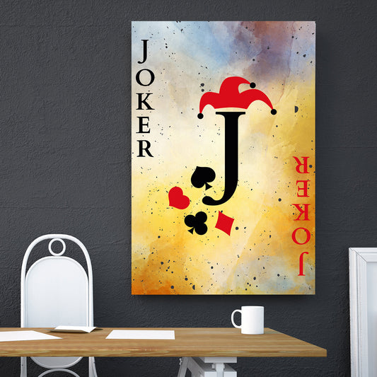 Joker Vintage Playing Card Canvas Wall Art, Game Room Decor, Poker Room, Casino, Man Cave, Joker Playing Card Art - Royal Crown Pro