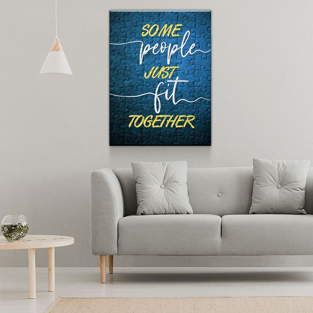 Some People Just Fit Together Canvas Wall Art, Puzzle Piece Art - Royal Crown Pro