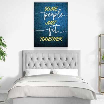 Some People Just Fit Together Canvas Wall Art, Puzzle Piece Art - Royal Crown Pro