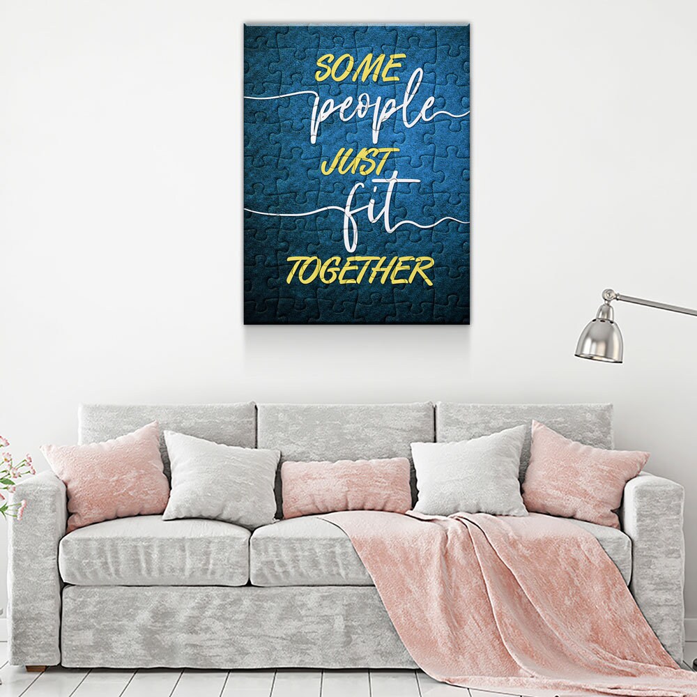 Some People Just Fit Together Canvas Wall Art, Puzzle Piece Art - Royal Crown Pro