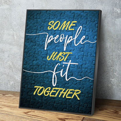 Some People Just Fit Together Canvas Wall Art, Puzzle Piece Art - Royal Crown Pro