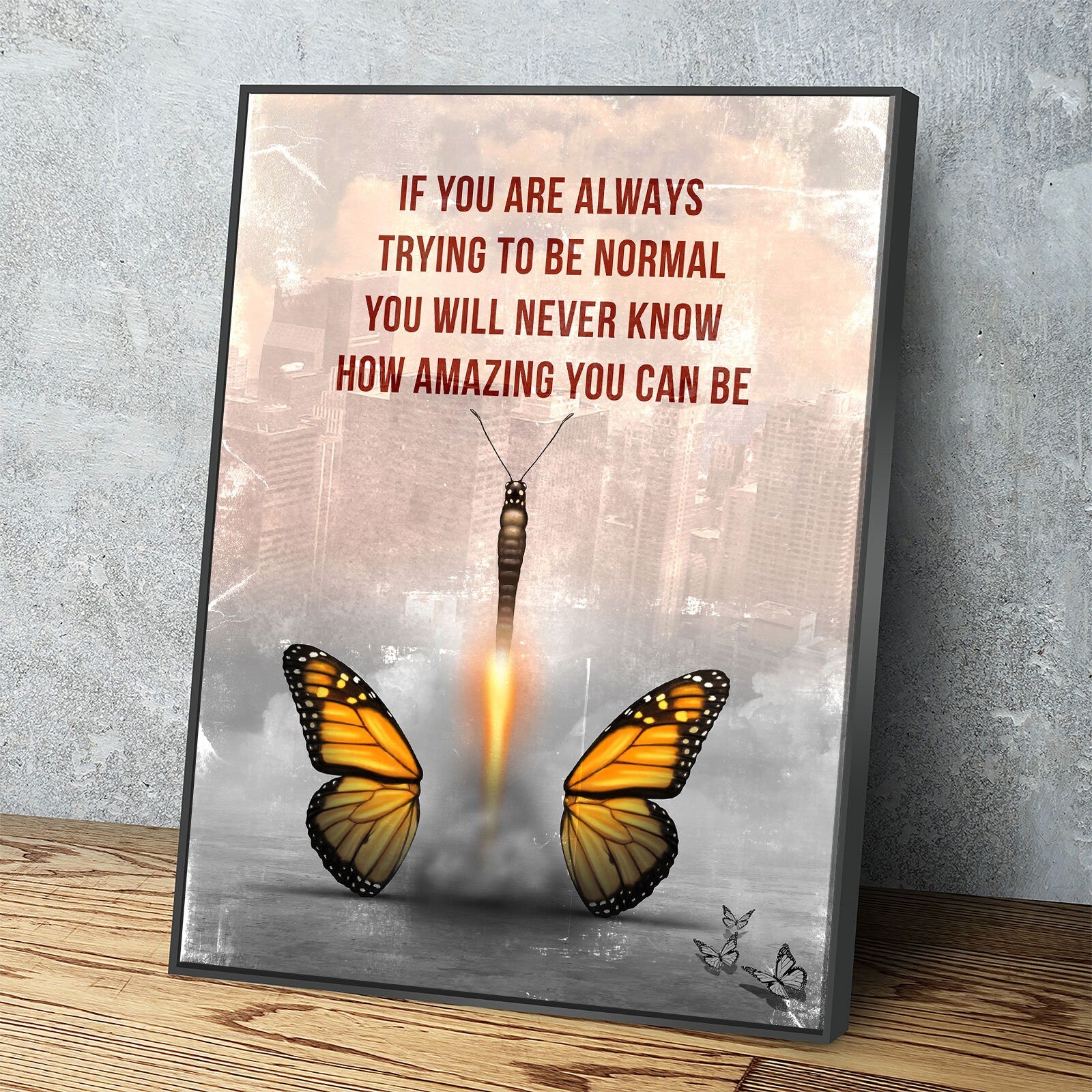 How Amazing You Can Be Canvas Wall Art, Butterfly Wall Art, Office Decor, Hustle, Inspiration, Motivational Quotes, Home Office - Royal Crown Pro