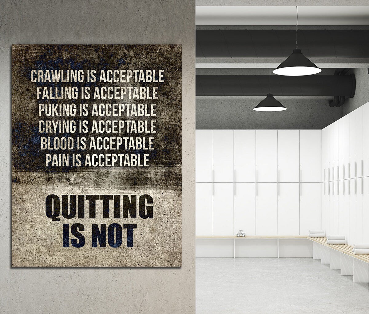 Quitting Is Not Motivational Canvas Wall Art, Motivational Decor, Weightlifting, Workout Motivation Decor, Gym Decor - Royal Crown Pro