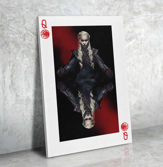 Daenerys Targaryen Queen Card, Canvas Wall Art, GOT, Dany, Queen Daenerys Targaryen - Royal Crown Pro