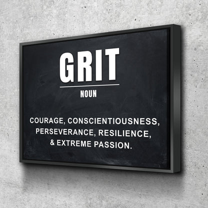 Grit Wall Art Canvas, Grit Noun, Motivational Artwork for Office Home Decor, Gym Decor, Entrepreneur Art, Inspirational Quote, Grit Quote - Royal Crown Pro