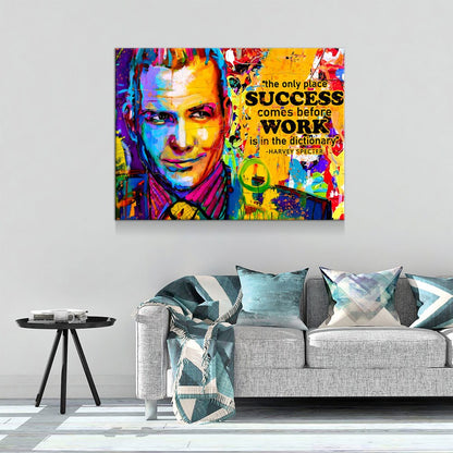 The Only Time Success Comes Before Work Is In The Dictionary Canvas Wall Art, Harvey Specter Quote, Motivational Decor - Royal Crown Pro